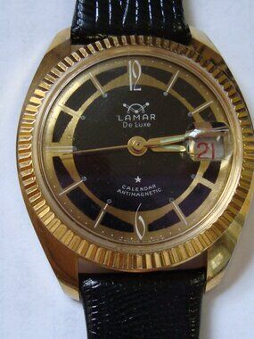 VINTAGE WIND UP LAMAR 1 JEWEL ,RN GREAT